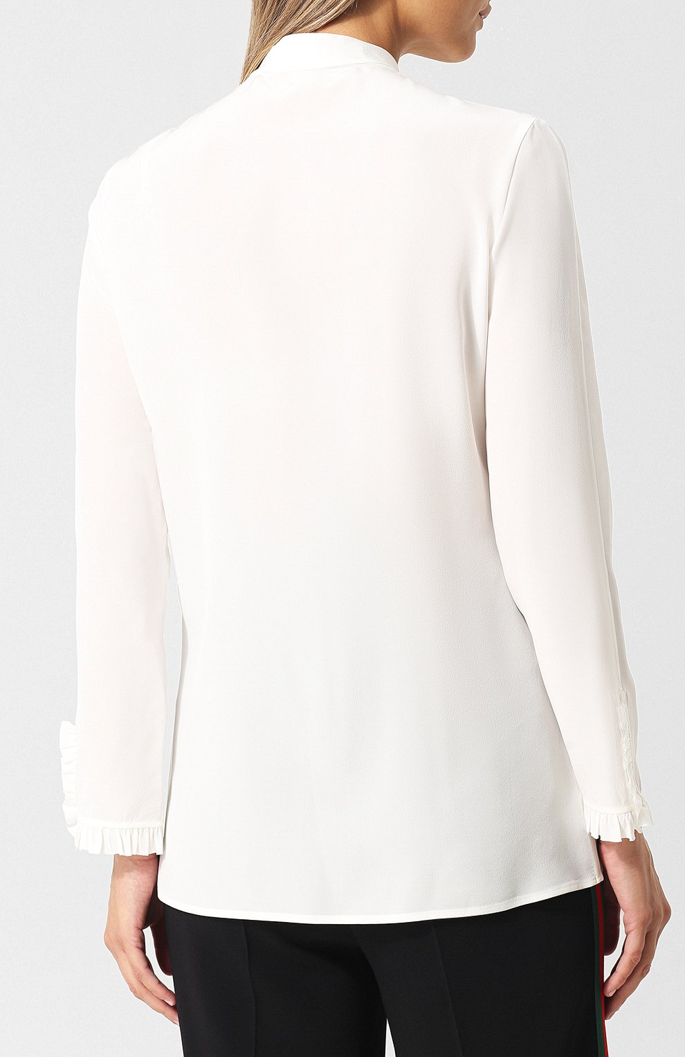 Шелковая блуза с воротником аскот GUCCI, арт. 407578/ZHS03, фото 4
