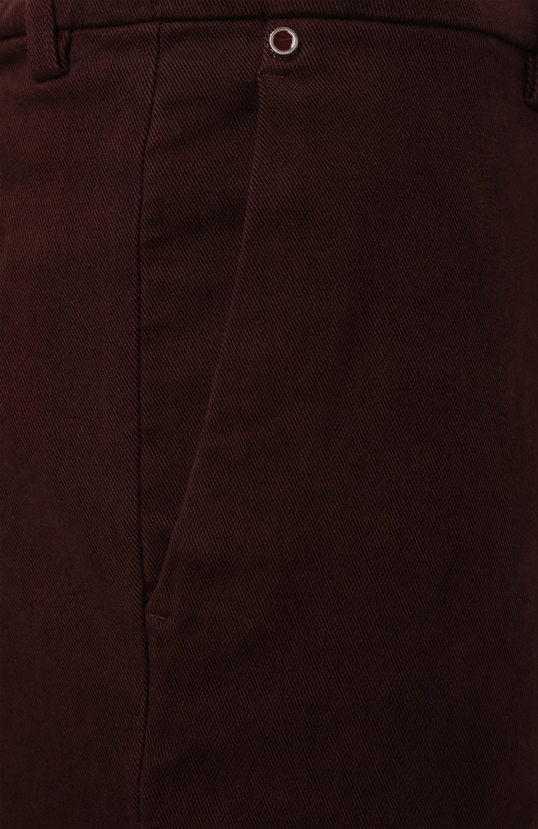 Мужские хлопковые брюки KITON бордового цвета, арт. UFPPEK0100F16 | Фото 6 (Драгоценные камни: Проставлено; Материал сплава: Проставлено; Материал внешний: Хлопок; Длина (брюки, джинсы): Стандартные; Случай: Повседневный; Стили: Кэжуэл)