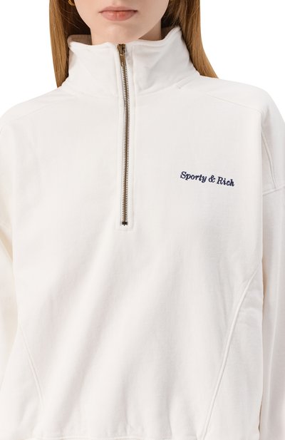Хлопковый свитшот SPORTY AND RICH, арт. ST08760666WH01, фото 5