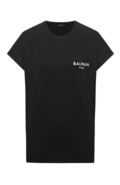 Женская хлопковая футболка BALMAIN, арт. BF1EF010/BB01