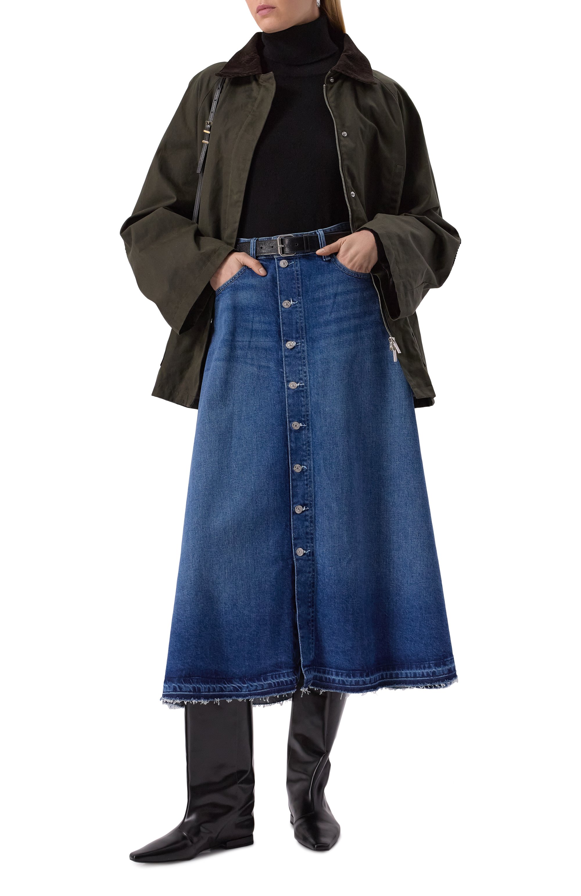 Джинсовая юбка maren PAIGE синего цвета по цене 49100 руб., арт. 5161635-B783, фото 2 Джинсовая юбка maren PAIGE, арт. 5161635-B783, фото 2