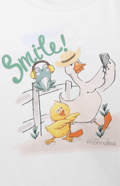 Хлопковая футболка MONNALISA, арт. 28E603, фото 3