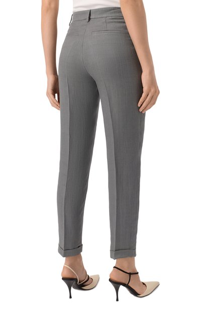 Брюки из вискозы и льна ANTONELLI FIRENZE серого цвета по цене 64950 руб., арт. J8374N/974, фото 4 Брюки из вискозы и льна ANTONELLI FIRENZE, арт. J8374N/974, фото 4