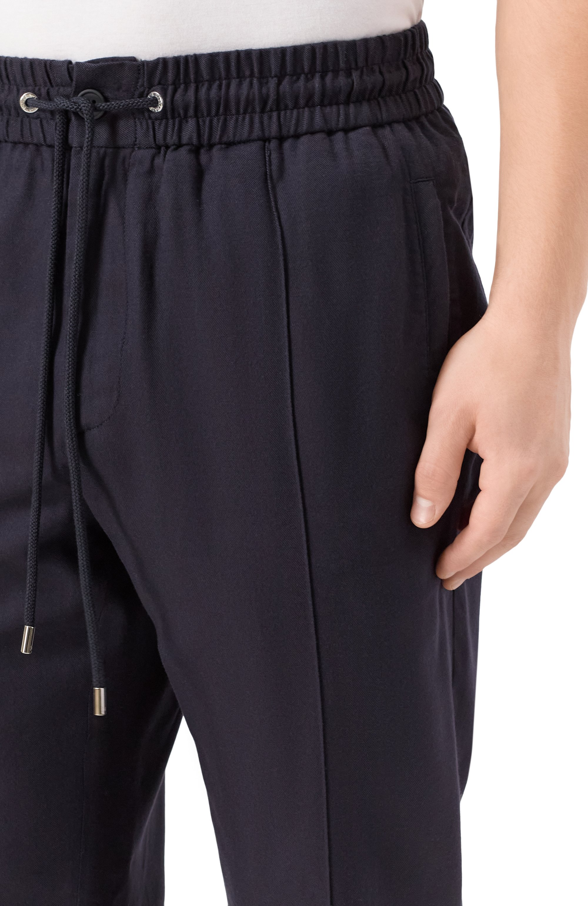 Брюки из хлопка и вискозы DOLCE & GABBANA темно-синего цвета по цене 125500 руб., арт. GP147T/FCTAB, фото 5 Брюки из хлопка и вискозы DOLCE & GABBANA, арт. GP147T/FCTAB, фото 5