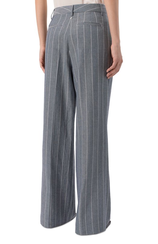 Брюки из хлопка и льна Lorena Antoniazzi P2635PA01A/5181 Голубой  P2635PA01A/5181 Фото 4