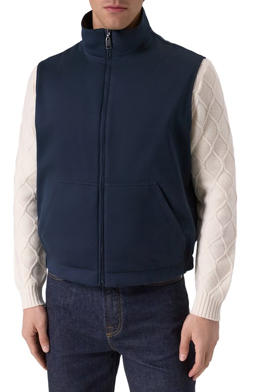 Двусторонний шелковый жилет Brioni SWLU0L-PC40Q Чёрный  SWLU0L-PC40Q Фото 7