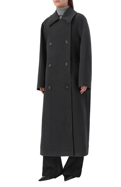 Пальто из шерсти и кашемира TOTEME серого цвета по цене 185000 руб., арт. 254-WR00231-FB0532, фото 3 Пальто из шерсти и кашемира TOTEME, арт. 254-WR00231-FB0532, фото 3