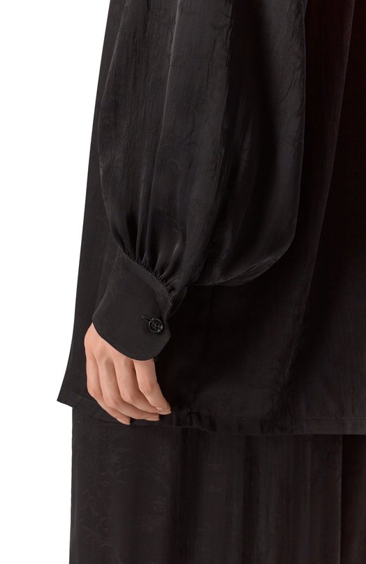 Блузка из вискозы и шелка Ann Demeulemeester B0012787/FA611 Чёрный  B0012787/FA611 Фото 5