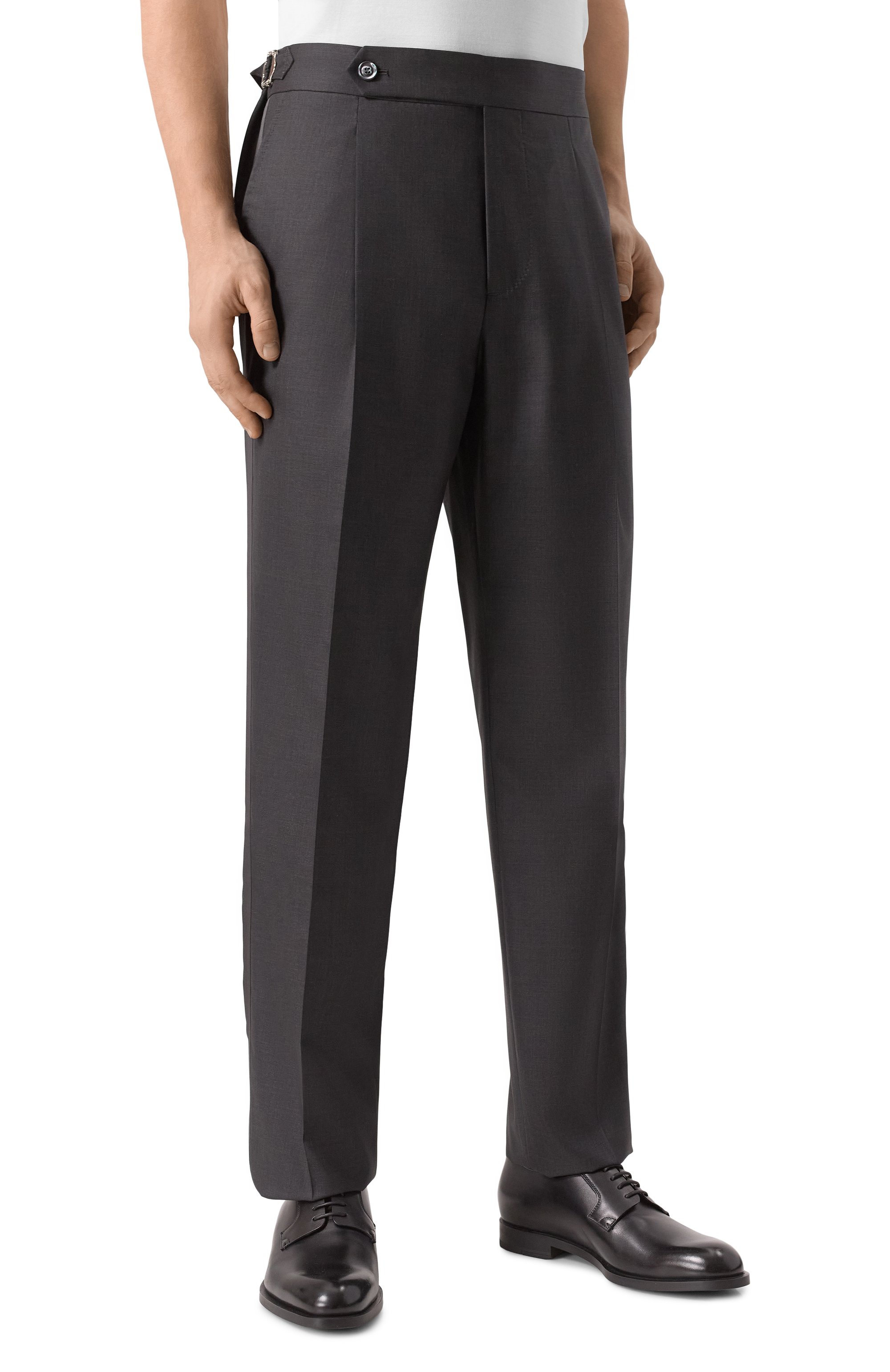 Брюки из шерсти и шелка BRUNELLO CUCINELLI темно-серого цвета по цене 180500 руб., арт. MF460PS03, фото 3 Брюки из шерсти и шелка BRUNELLO CUCINELLI, арт. MF460PS03, фото 3