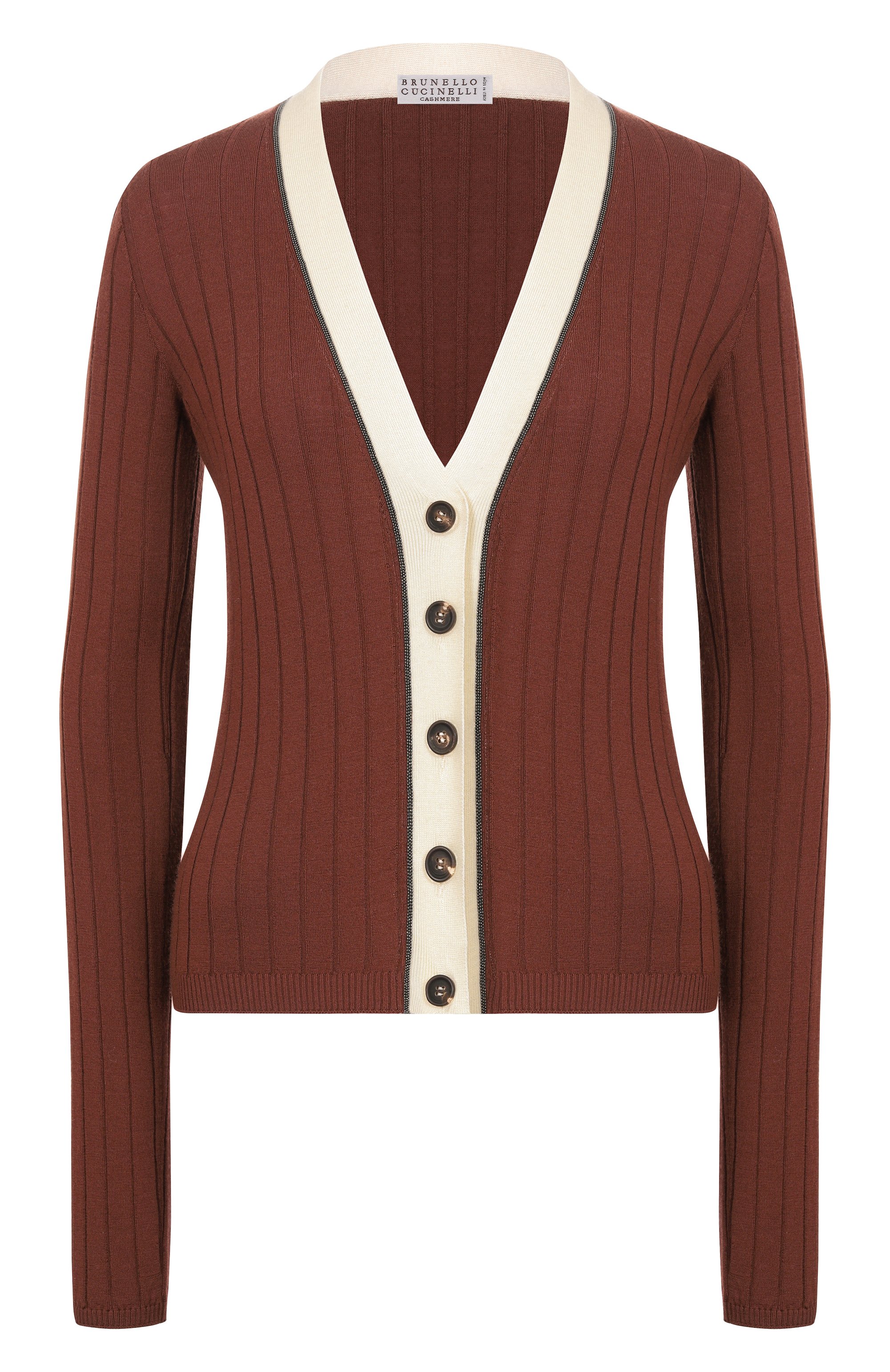Кардиган из шерсти и кашемира BRUNELLO CUCINELLI коричневого цвета по цене 282000 руб., арт. M14817206, фото 1 Кардиган из шерсти и кашемира BRUNELLO CUCINELLI, арт. M14817206, фото 1