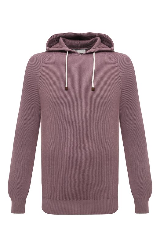 Хлопковое худи Brunello Cucinelli M2900B2022 Сиреневый M2900B2022