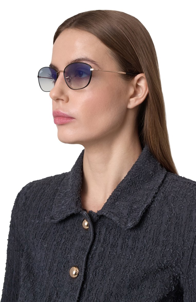 Женские солнцезащитные очки RAY-BAN голубого цвета, арт. 3749-92723F | Фото 3 (Тип очков: С/з; Материал: Металл; Кросс-КТ: С/з-унисекс; Очки форма: Прямоугольные; Оптика Гендер: оптика-унисекс)