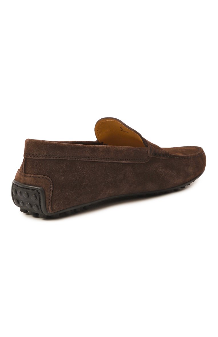 Мужские замшевые мокасины city gommino TOD’S темно-коричневого цвета, арт. XXM42C00640RE0 | Фото 5 (Материал внешний: Натуральная кожа, Замша; Нос: Не проставлено; Материал внутренний: Натуральная кожа; Стили: Кэжуэл)