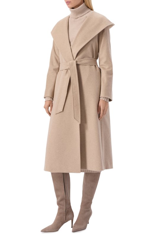 Кашемировое пальто Max Mara Studio DANT0N Бежевый  DANT0N Фото 3