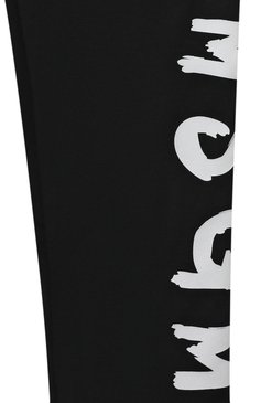 Детские хлопковый брюки MSGM KIDS черного цвета, арт. S4MSJGLG029 | Фото 3 (Материал внешний: Хлопок; Нос: Не проставлено; Материал сплава: Проставлено; Случай: Повседневный)