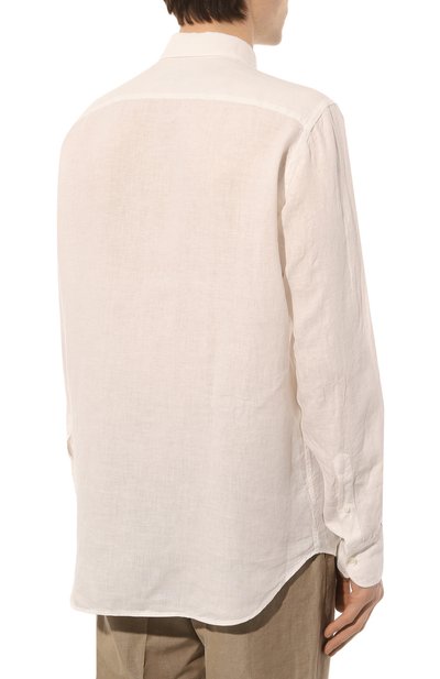 Льняная рубашка CANALI белого цвета по цене 26600 руб., арт. L7B1/GM02128, фото 4 Льняная рубашка CANALI, арт. L7B1/GM02128, фото 4