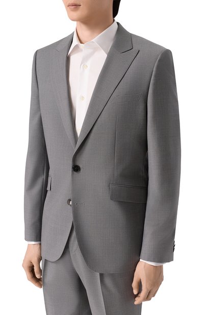 Шерстяной пиджак HUGO серого цвета по цене 59950 руб., арт. 50555240, фото 3 Шерстяной пиджак HUGO, арт. 50555240, фото 3