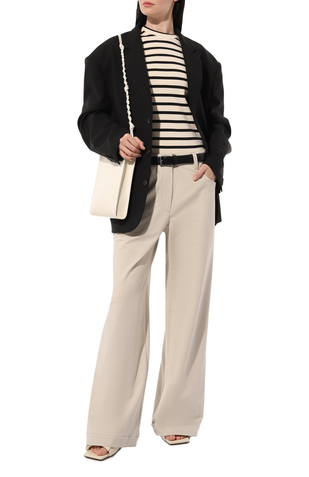 Хлопковая футболка JIL SANDER черно-белого цвета по цене 38900 руб., арт. J40GC0111/J46497, фото 2 Хлопковая футболка JIL SANDER, арт. J40GC0111/J46497, фото 2