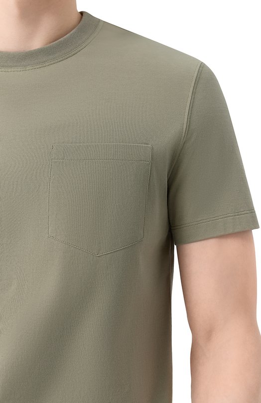 Хлопковая футболка Brunello Cucinelli M0B131376 Хаки  M0B131376 Фото 5