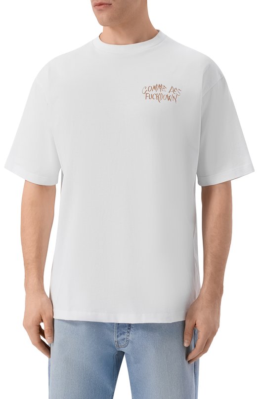 Хлопковая футболка Comme des Fuckdown CFABW01670 Белый  CFABW01670 Фото 3