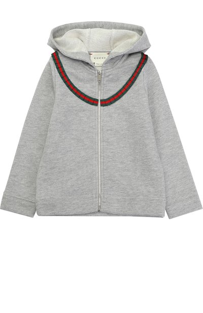 Спортивный кардиган на молнии с контрастной отделкой и капюшоном GUCCI, арт. 458195/X5N28, фото 1