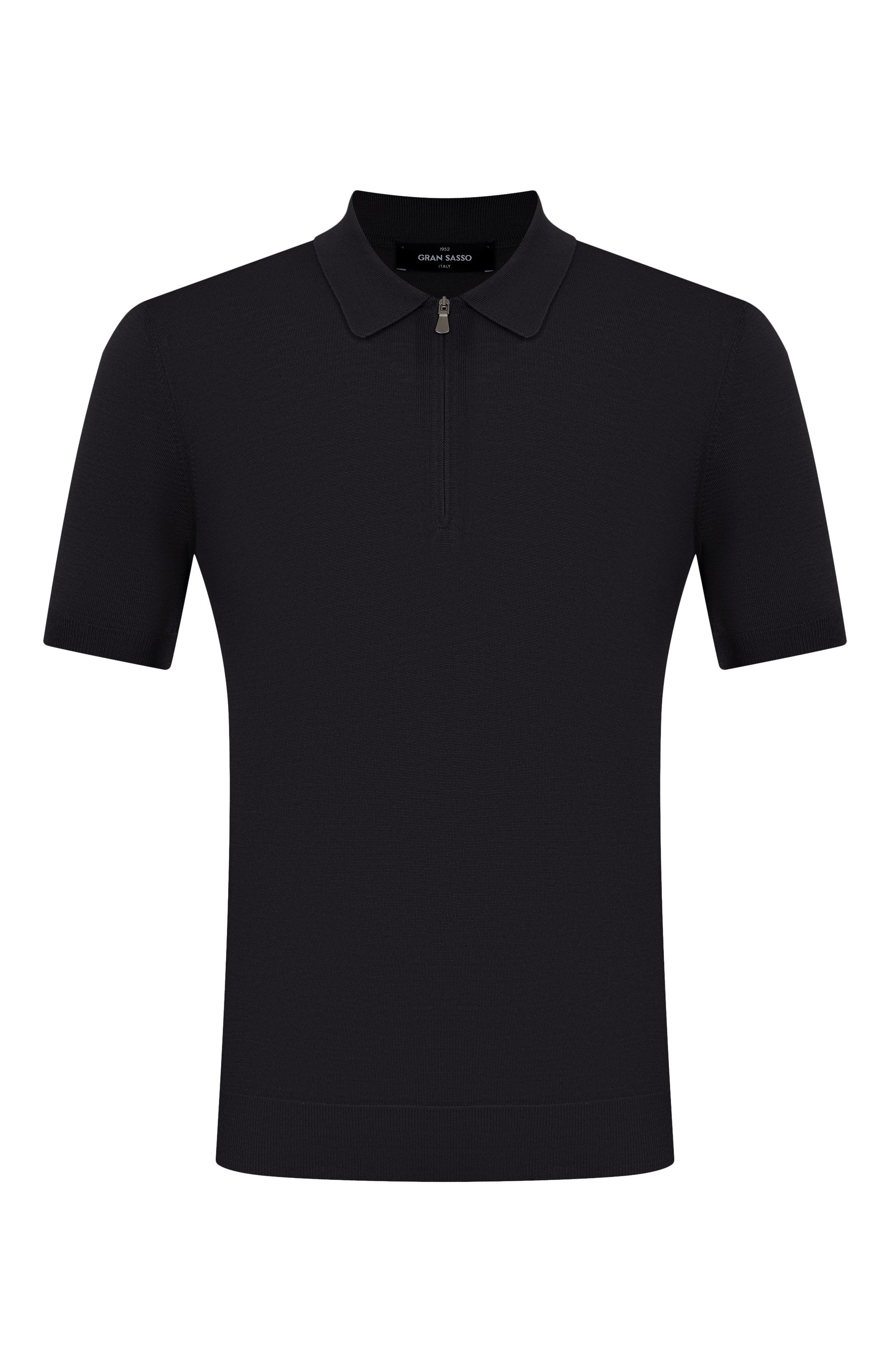 Поло из шелка и хлопка GRAN SASSO черного цвета по цене 37200 руб., арт. 43166/16290, фото 1 Поло из шелка и хлопка GRAN SASSO, арт. 43166/16290, фото 1