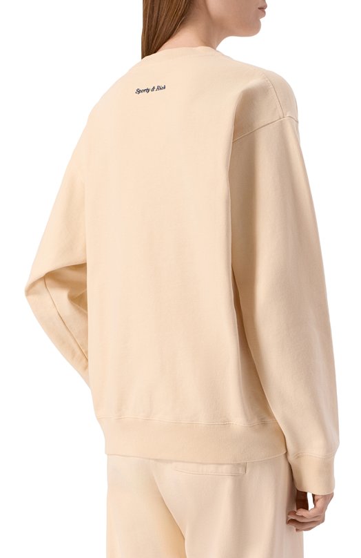Хлопковый свитшот Sporty and Rich ST07160621CR01 Кремовый  ST07160621CR01 Фото 4