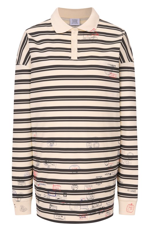 Хлопковое поло VETEMENTS ME76P0231WB/26430 JERSEY Чёрно-белый ME76P0231WB/26430 JERSEY