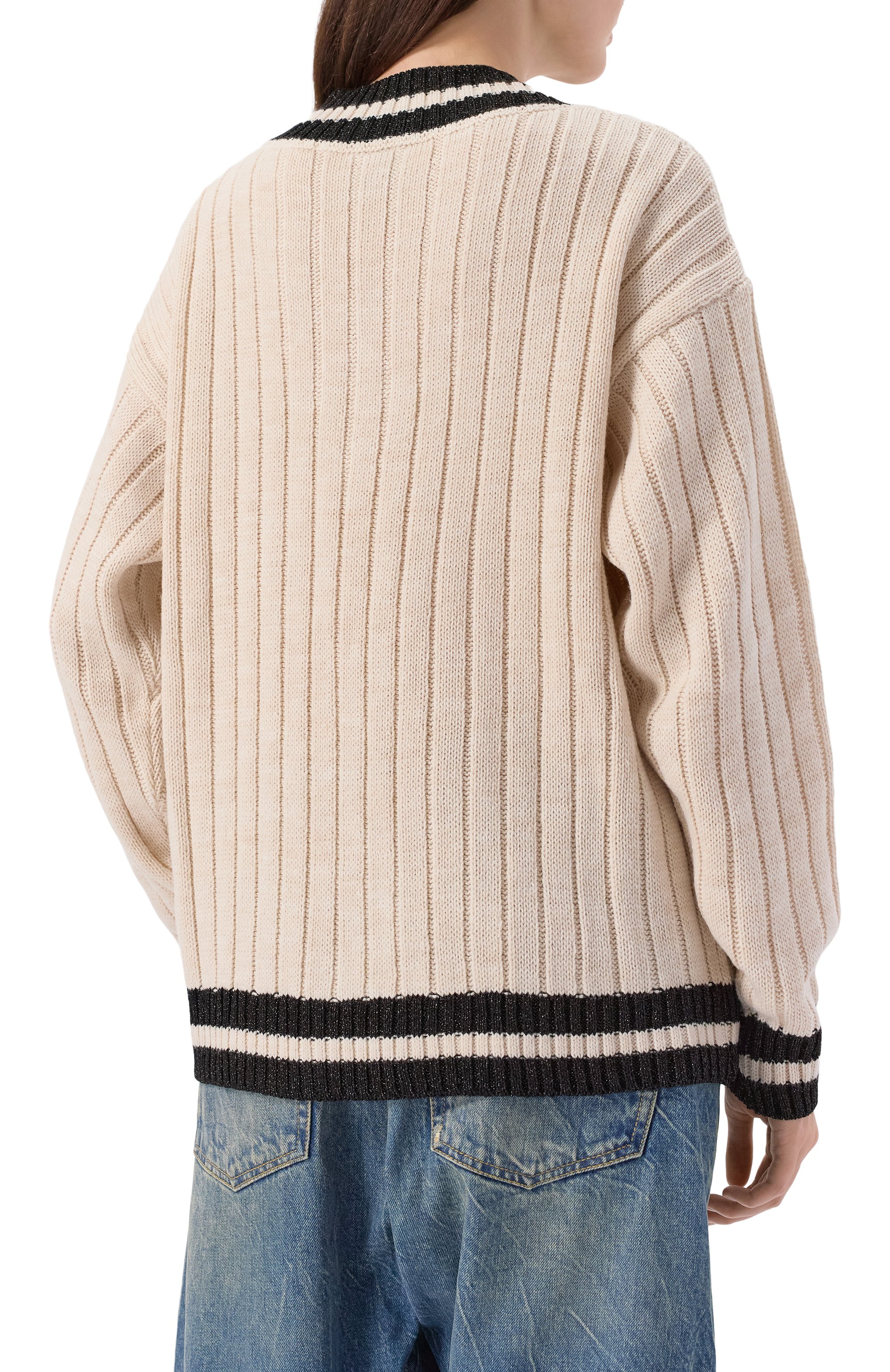 Свитер COMME DES FUCKDOWN кремового цвета по цене 15400 руб., арт. CFABW01507, фото 4 Свитер COMME DES FUCKDOWN, арт. CFABW01507, фото 4