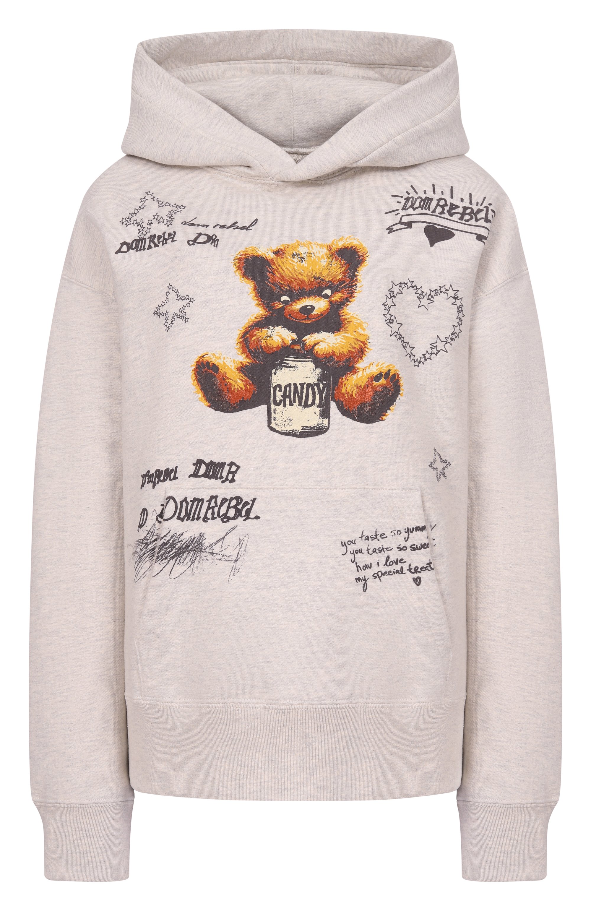 Хлопковое худи DOMREBEL светло-серого цвета по цене 43500 руб., арт. TREATS/PULL0VER H00DIE, фото 1 Хлопковое худи DOMREBEL, арт. TREATS/PULL0VER H00DIE, фото 1