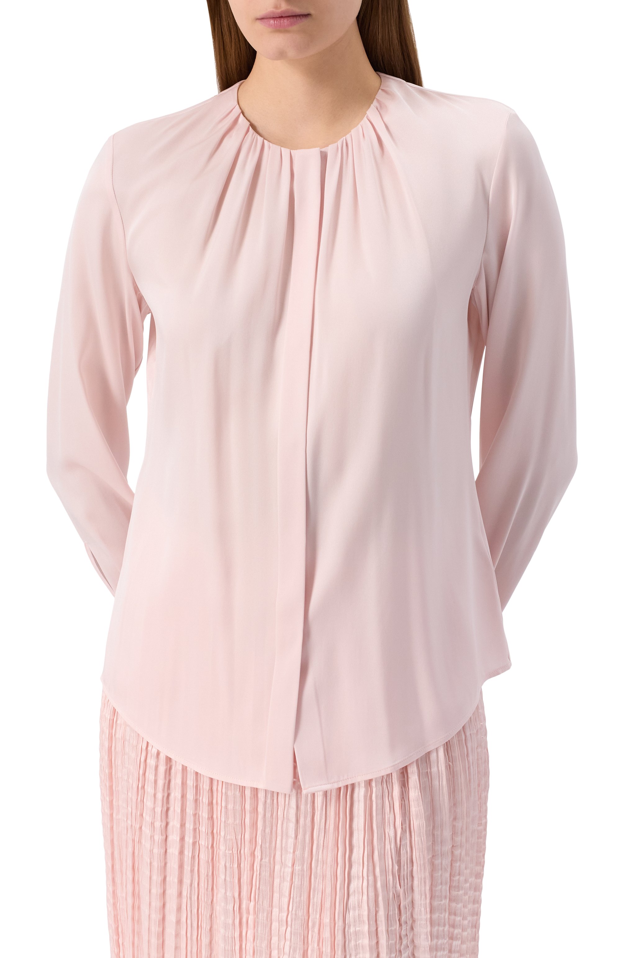 Шелковая блузка BOSS розового цвета по цене 29850 руб., арт. 50538481, фото 3 Шелковая блузка BOSS, арт. 50538481, фото 3