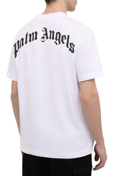 Хлопковая футболка PALM ANGELS, арт. PMAA001S21JER0180160, фото 4