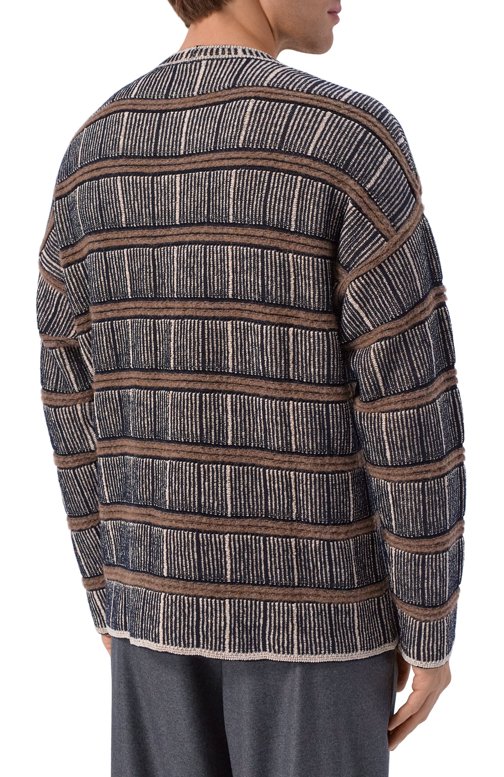 Свитер из шелка и шерсти GIORGIO ARMANI разноцветного цвета по цене 212500 руб., арт. GM004438/AF30091, фото 4 Свитер из шелка и шерсти GIORGIO ARMANI, арт. GM004438/AF30091, фото 4