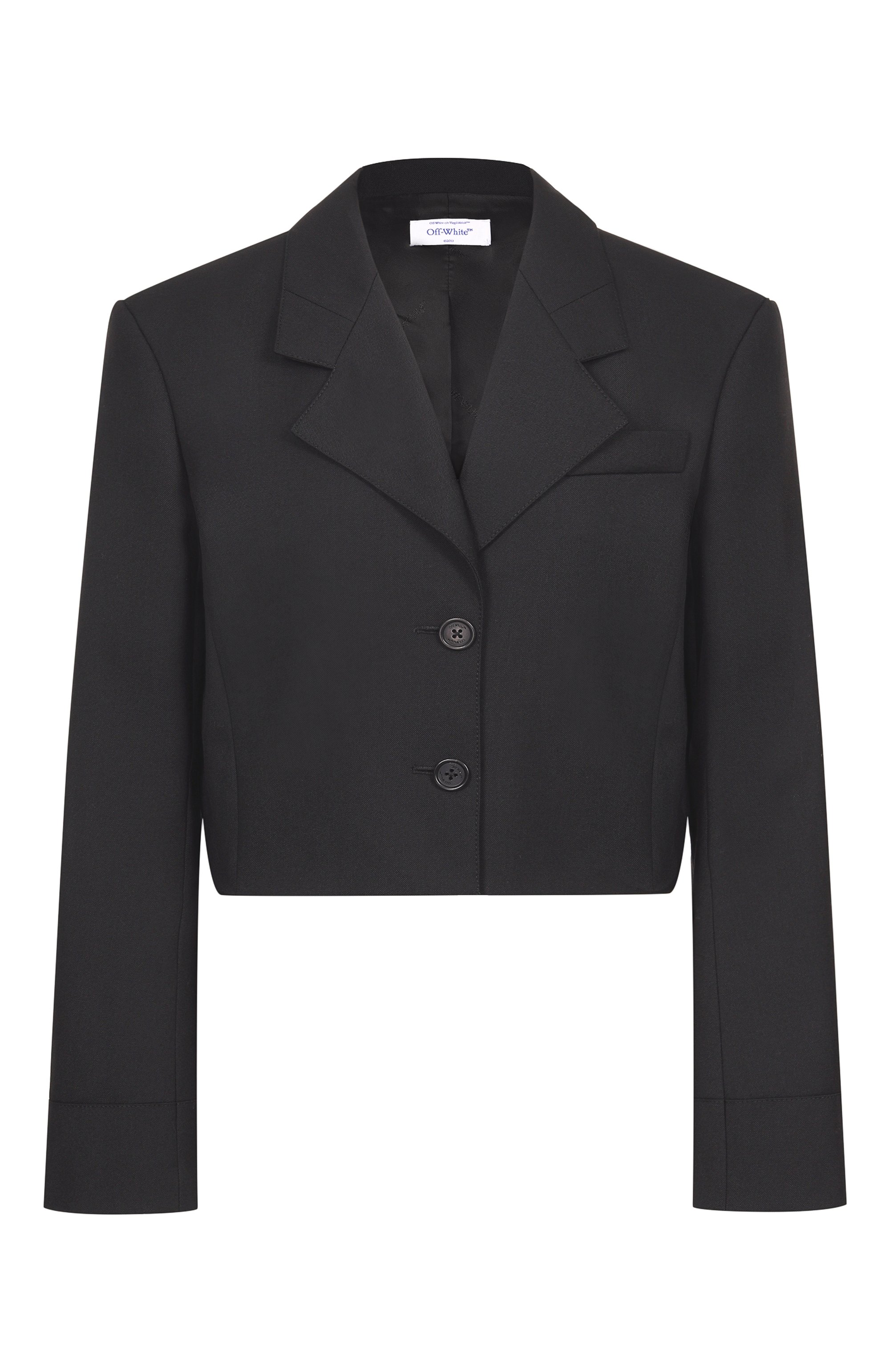 Жакет из шерсти и лиоцелла OFF-WHITE черного цвета по цене 92950 руб., арт. 0WEF12LF25FAB001, фото 1 Жакет из шерсти и лиоцелла OFF-WHITE, арт. 0WEF12LF25FAB001, фото 1