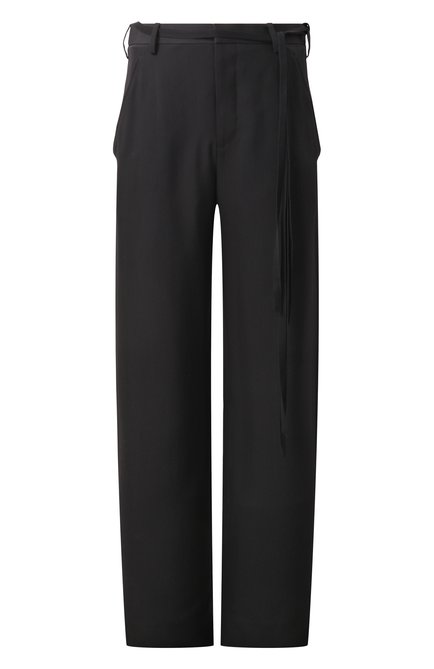 Мужские брюки из вискозы и шерсти ANN DEMEULEMEESTER черного цвета, арт. B0010304/FA556 | Фото 1 (Материал внешний: Вискоза; Материал сплава: Проставлено; Драгоценные камни: Проставлено; Длина (брюки, джинсы): Стандартные)