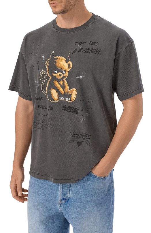 Хлопковая футболка DOMREBEL M LIL DEV/T-SHIRT Серый  M LIL DEV/T-SHIRT Фото 3