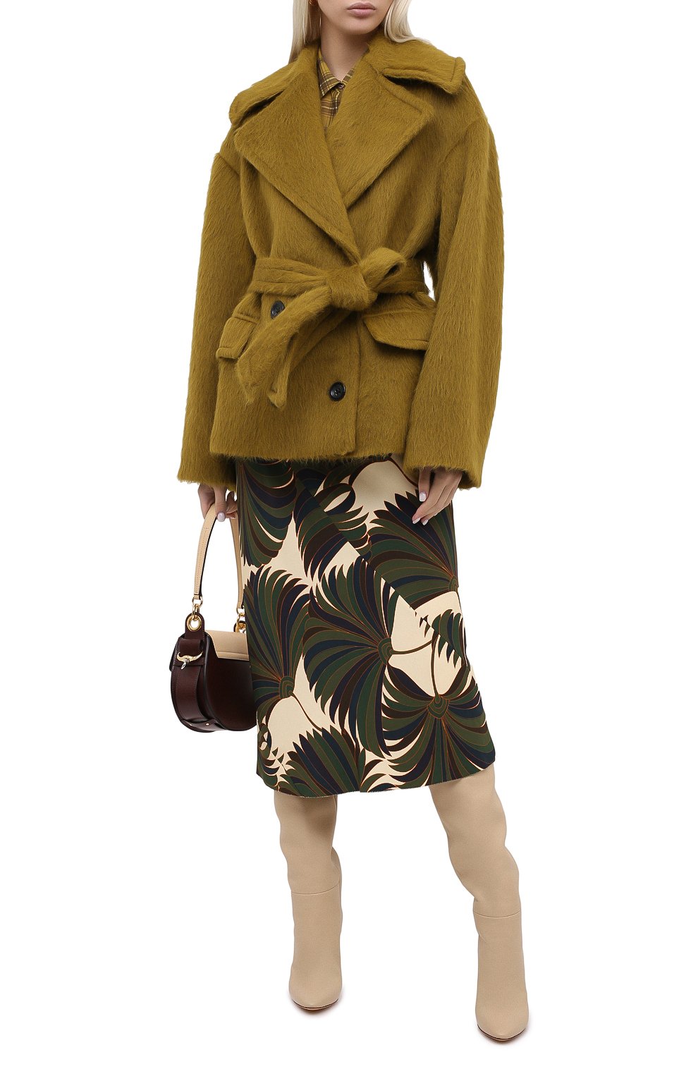 Шерстяное пальто DRIES VAN NOTEN зеленого цвета по цене 164000 руб., арт. 202-10261-1261, фото 2 Шерстяное пальто DRIES VAN NOTEN, арт. 202-10261-1261, фото 2