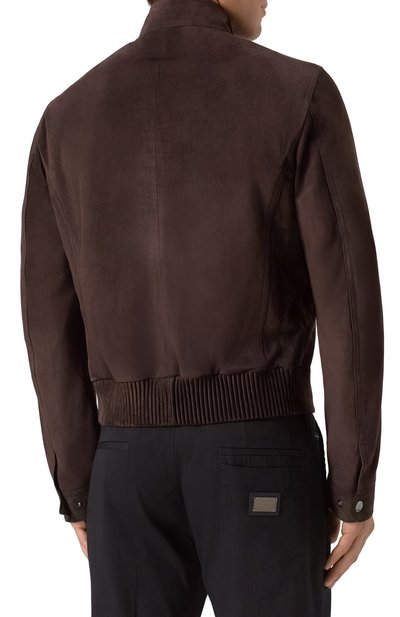 Замшевая куртка DOLCE & GABBANA темно-коричневого цвета по цене 799500 руб., арт. G9AWML/HULU2, фото 4 Замшевая куртка DOLCE & GABBANA, арт. G9AWML/HULU2, фото 4