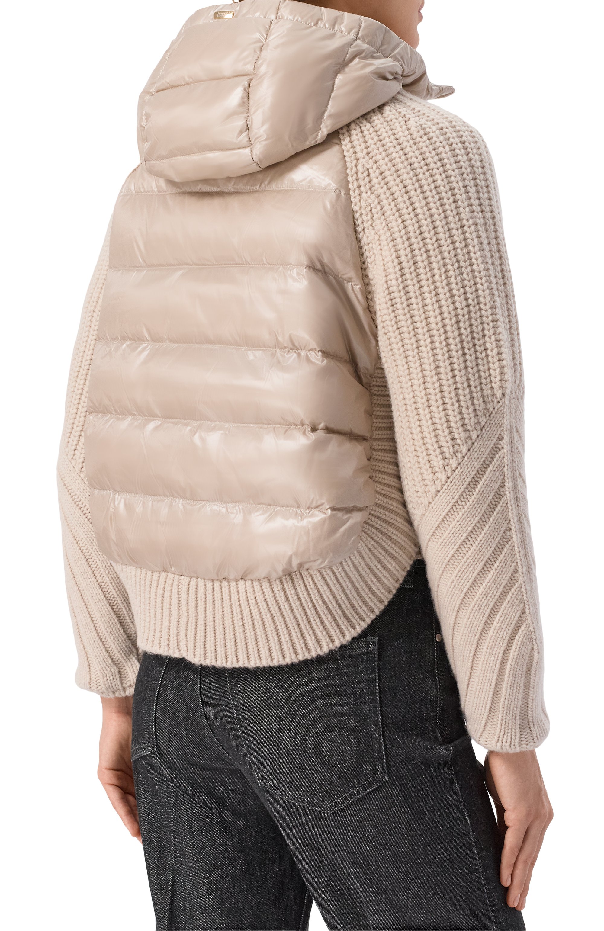 Комбинированный кардиган HERNO бежевого цвета по цене 106000 руб., арт. MP000150D/70016, фото 4 Комбинированный кардиган HERNO, арт. MP000150D/70016, фото 4