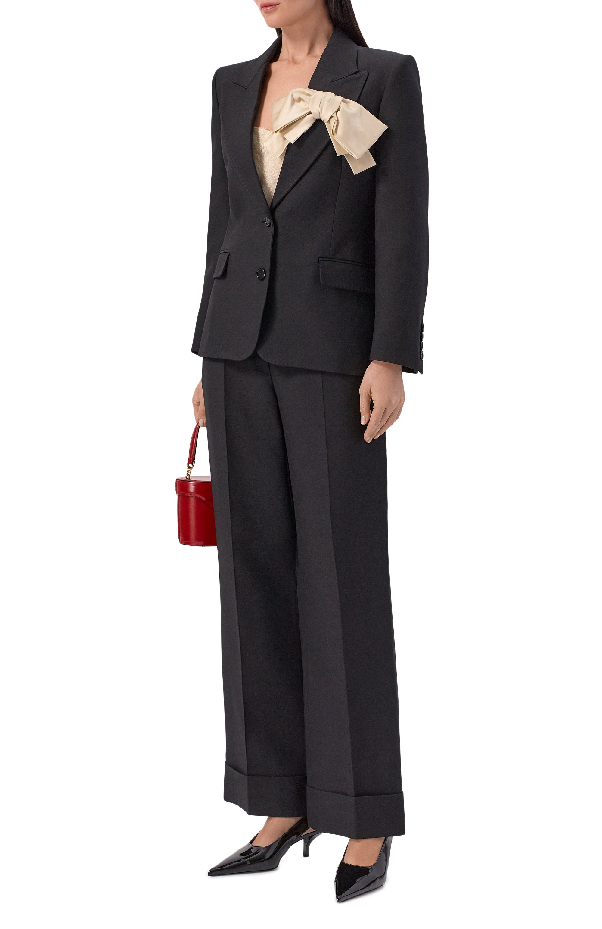 Жакет из шерсти и шелка VALENTINO черного цвета по цене 499500 руб., арт. 8B3CE5F5/1CF, фото 2 Жакет из шерсти и шелка VALENTINO, арт. 8B3CE5F5/1CF, фото 2