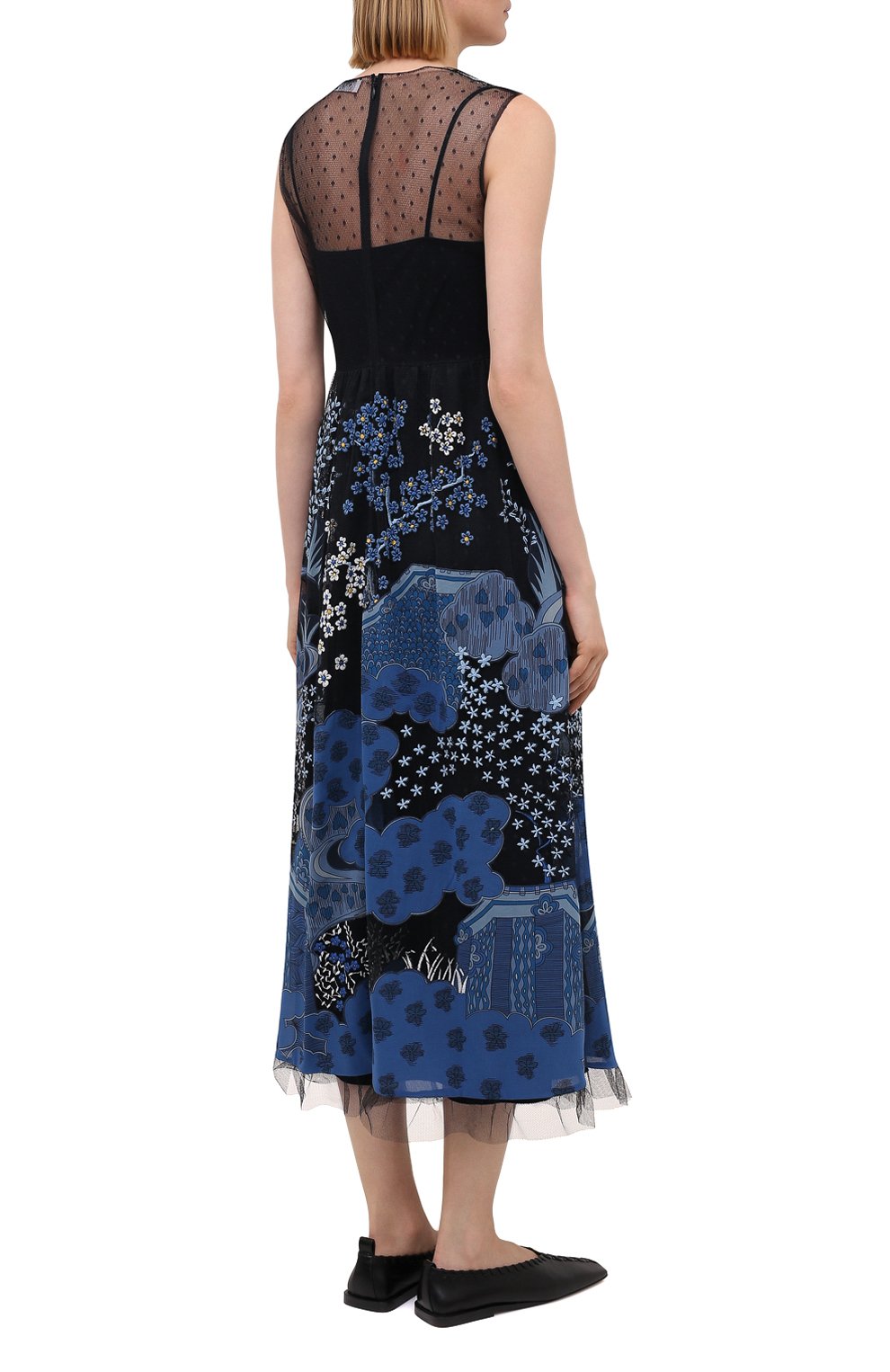 Платье REDVALENTINO темно-синего цвета по цене 115500 руб., арт. VR3VA17E/5QM, фото 4 Платье REDVALENTINO, арт. VR3VA17E/5QM, фото 4