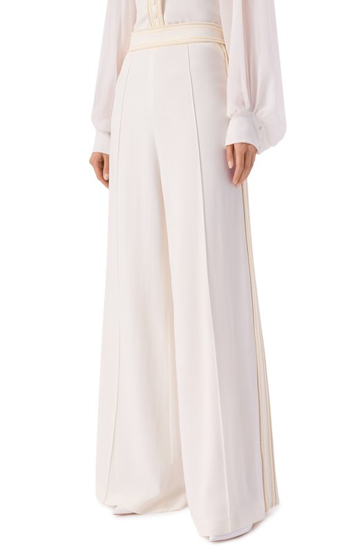 Брюки из вискозы Elie Saab P0146EF25CD020 Белый  P0146EF25CD020 Фото 3