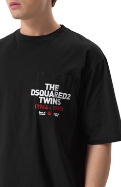 Мужская хлопковая футболка DSQUARED2 черного цвета, арт. S74GD1407/S23009 | Фото 5 (Драгоценные камни: Проставлено; Материал внешний: Хлопок; Рукава: 3/4; Материал сплава: Проставлено; Длина (для топов): Стандартные; Стили: Кэжуэл; Принт: С принтом; Кросс-КТ: Джерси; Мужское Кросс-КТ: Футболка-одежда)