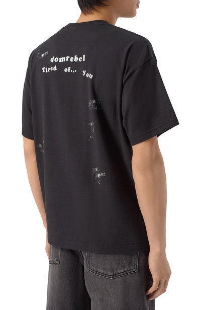 Хлопковая футболка DOMREBEL черного цвета по цене 22100 руб., арт. M TIRED/T-SHIRT, фото 4 Хлопковая футболка DOMREBEL, арт. M TIRED/T-SHIRT, фото 4