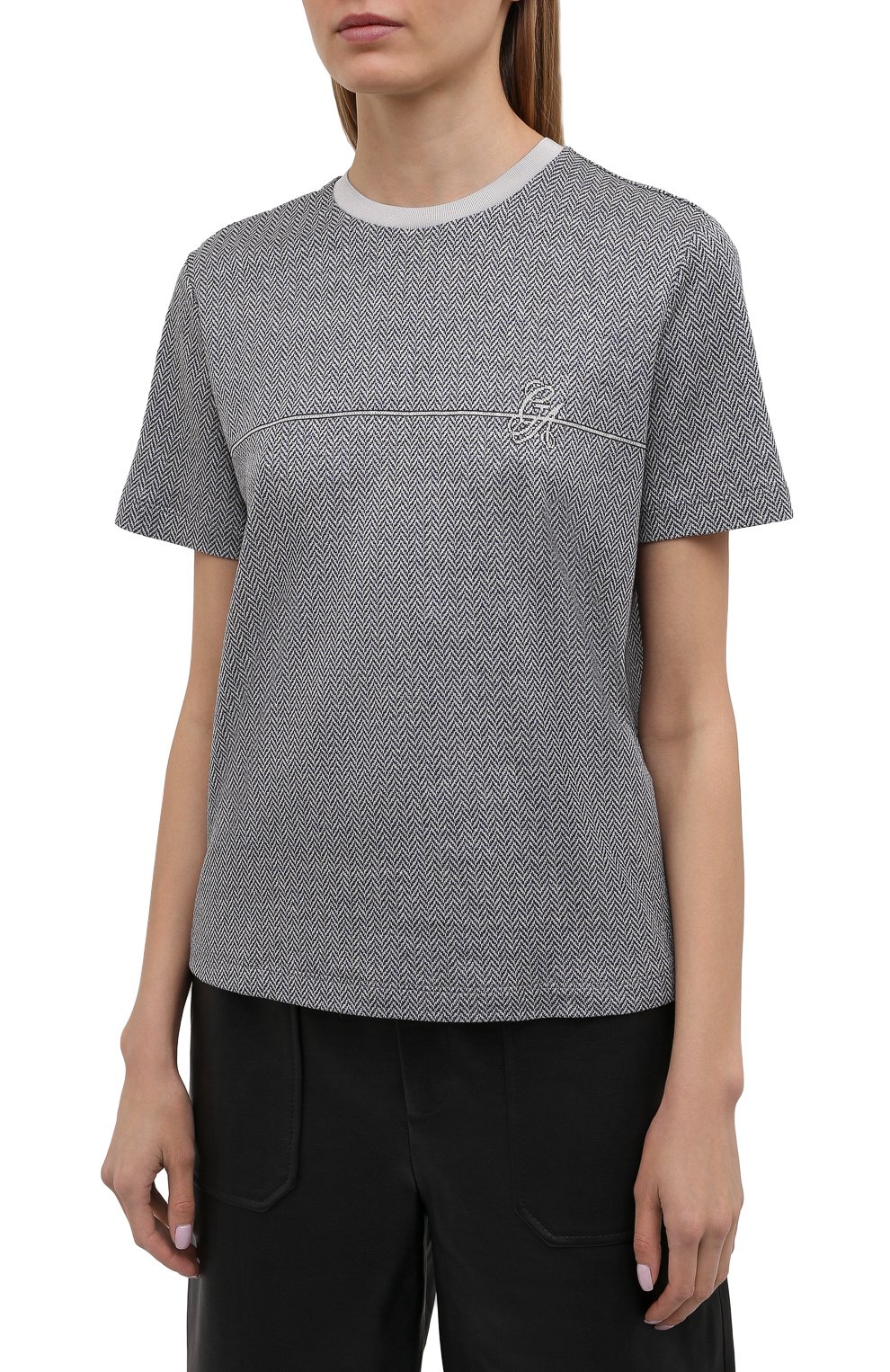 Футболка GIORGIO ARMANI серого цвета по цене 57950 руб., арт. 6KAM71/AJGVZ, фото 3 Футболка GIORGIO ARMANI, арт. 6KAM71/AJGVZ, фото 3