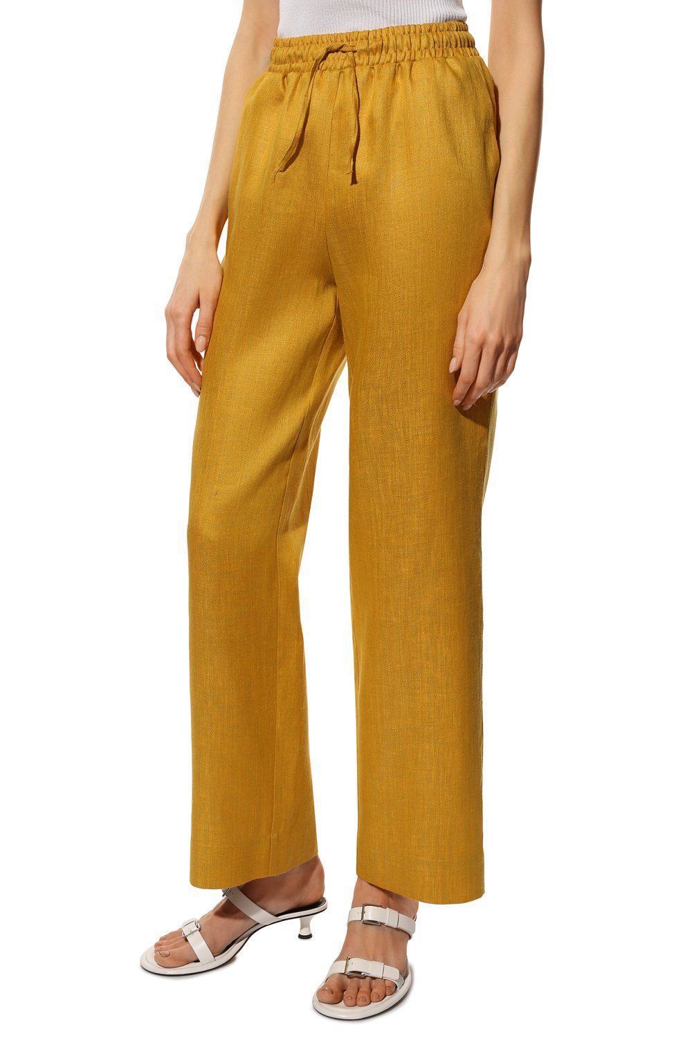 Льняные брюки NOBLE&BRULEE горчичного цвета по цене 41050 руб., арт. NB010222/12, фото 3 Льняные брюки NOBLE&BRULEE, арт. NB010222/12, фото 3