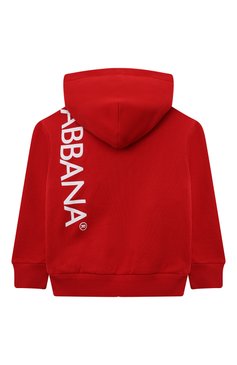 Детский хлопковая толстовка DOLCE & GABBANA красного цвета, арт. L4JWFN/G7IXP/2-6 | Фото 2 (Рукава: Длинные; Мальчики Кросс-КТ: Толстовка-одежда; Материал сплава: Проставлено; Нос: Не проставлено; Материал внешний: Хлопок; Драгоценные камни: Проставлено)