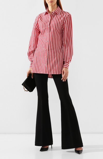 Хлопковая рубашка VICTORIA BECKHAM, арт. SH LNG 1818 MSS19 PIQUE STRIPE, фото 2