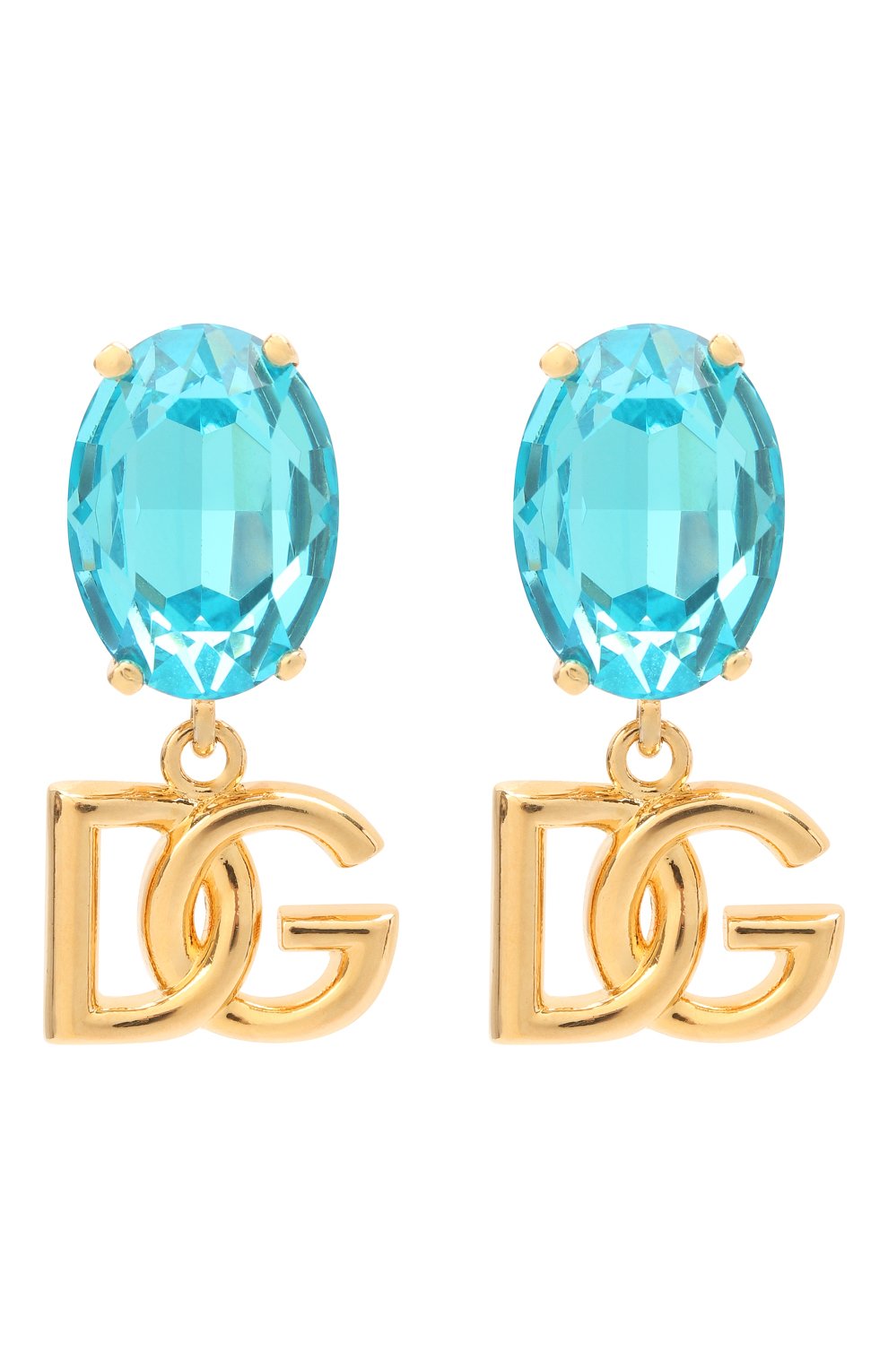 Клипсы DOLCE & GABBANA голубого цвета по цене 49950 руб., арт. WE0201 W1111, фото 1 Клипсы DOLCE & GABBANA, арт. WE0201 W1111, фото 1