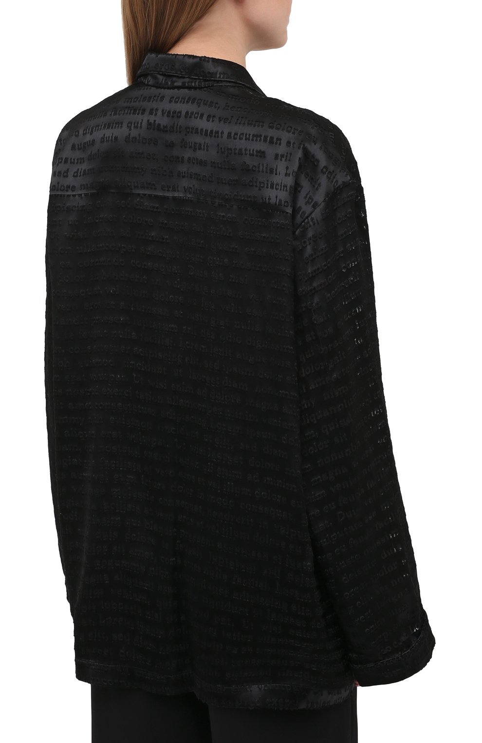 Рубашка из вискозы и шелка BALENCIAGA черного цвета по цене 172000 руб., арт. 602450/TJ084, фото 4 Рубашка из вискозы и шелка BALENCIAGA, арт. 602450/TJ084, фото 4